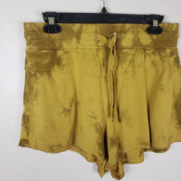 Women's Joy Lab Yellow Mustard Tie Dye Super Soft Drawstring Shorts Size Medium - Picture 9 of 9